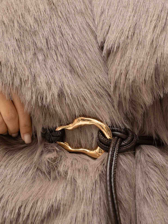Short Women's Fur Gray