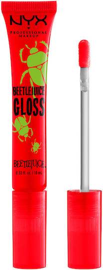 Nyx Professional Makeup Beetlejuice Luciu de Buze Hidratare & Strălucire Pe Buze Finisaj Transparent 10ml Pomegranate Clout