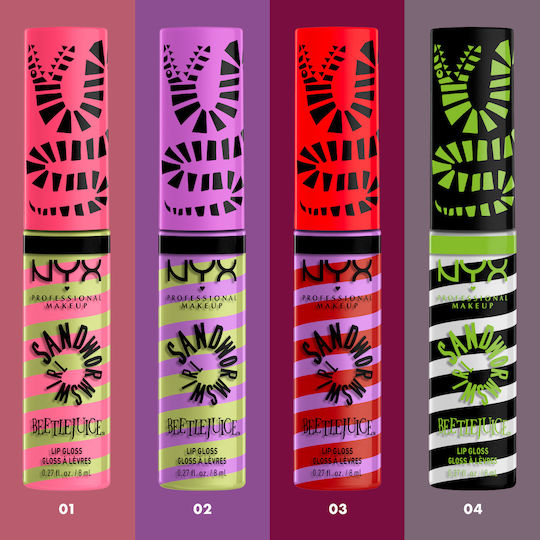NYX Professional Makeup Beetlejuice Sandworm Swirl Lip Лип Глос 02 Green & Purple 8мл