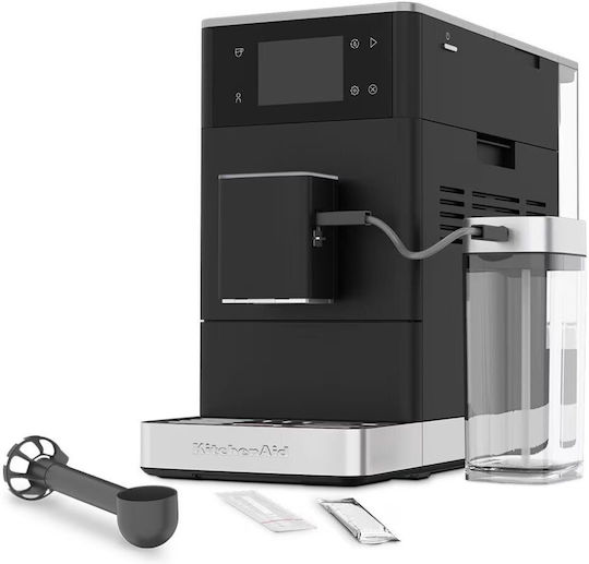 Kitchenaid KF4 Αυτόματη Μηχανή Espresso Πίεσης 15bar για Cappuccino με Μύλο Άλεσης Matte Black 5KES8454BBM