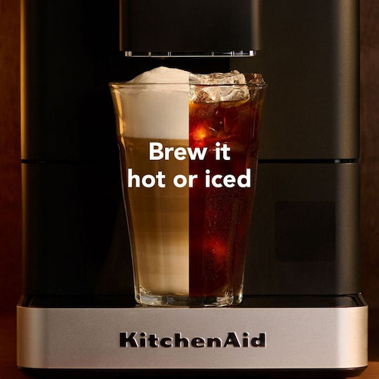 Kitchenaid KF4 Αυτόματη Μηχανή Espresso Πίεσης 15bar για Cappuccino με Μύλο Άλεσης Matte Black 5KES8454BBM