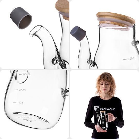 Kadax Δοχείο Λαδιού Γυάλινο με Ροή 1000ml