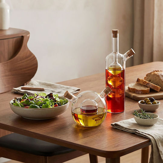 Relaxdays Glass Oil & Vinegar Dispenser Set with Flow