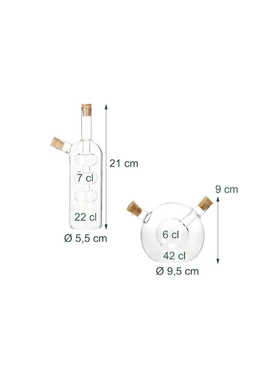 Relaxdays Relaxdays Öl- und Essigspender-Set aus Glas mit Fluss