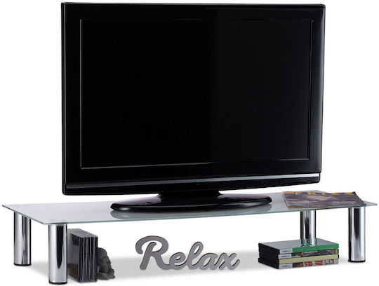 Stand TV De Podea Argintiu Transparent 100x35x17 cm Stand TV De Podea Argintiu Transparent 100x35x17 cm