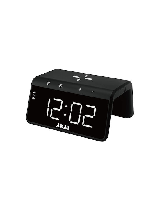 AKAI Tisch-Digitaluhr mit Wecker & kabellosem Laden ACRB-2000