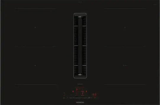 Siemens Smart Plită cu Inducție cu Ramă Autonomă cu Hotă și Funcție de Blocare 81.2x52cm Sticlă Neagră