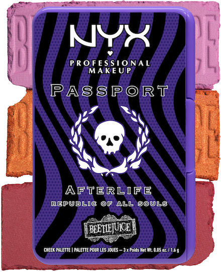 NYX Professional Makeup Beetlejuice Afterlife Passport Παλέτα με Ρουζ Afterlife Passport 6gr