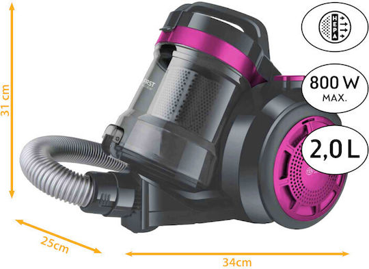 First Austria FA-5547-4-PU Vacuum Cleaner 800W Bagless 2lt Pink