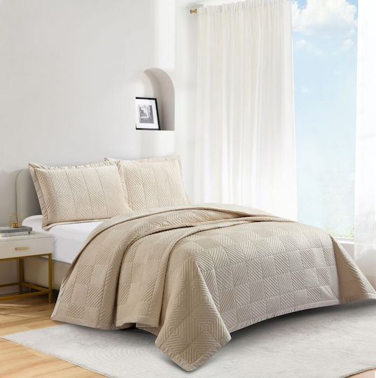 Liolios Home Tagesdecken Set Halb doppelt Creme 180x240cm 2 Stück