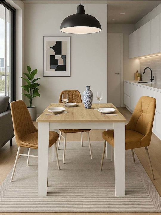 Masă De Dining Din Lemn Alb 72x72cm