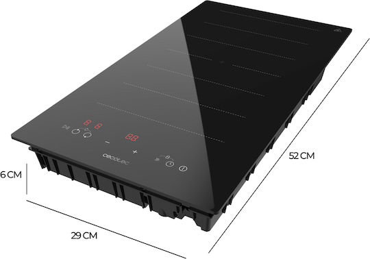 Cecotec Bolero Squad I Domino Plită cu Inducție Autonomă cu Funcție de Blocare 29x52cm