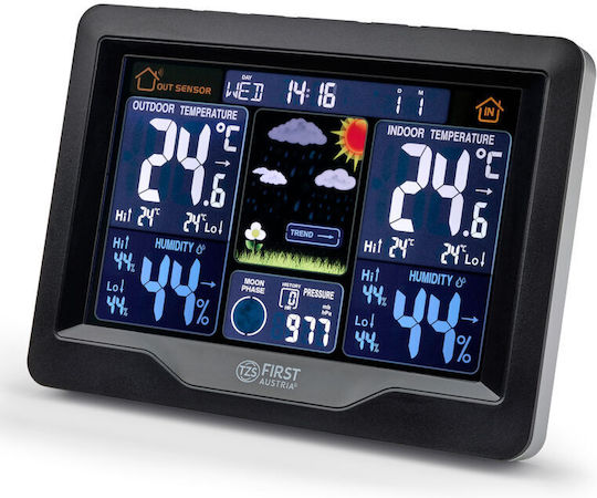 First Austria FA-2461-8 Wireless Digital Weather Station Wall Mounted Black