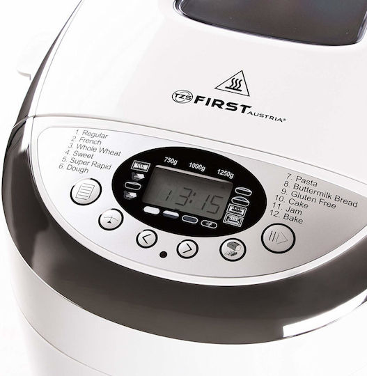 First Austria Bread Maker 850W with Container Capacity 1250gr and 12 Baking Programs