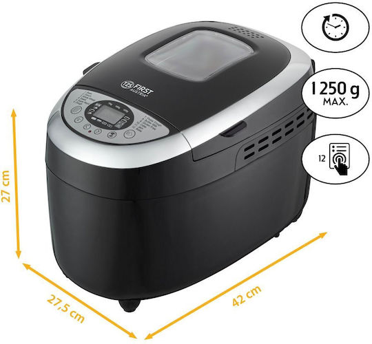 First Austria Bread Maker 850W with Container Capacity 1250gr and 12 Baking Programs