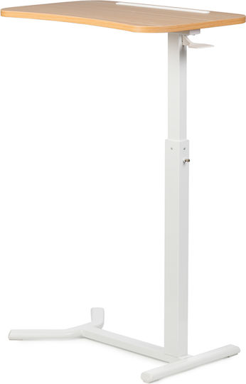 Schreibtisch Holz White mit Metallbeinen & verstellbarer Höhe 60x38x66.5cm