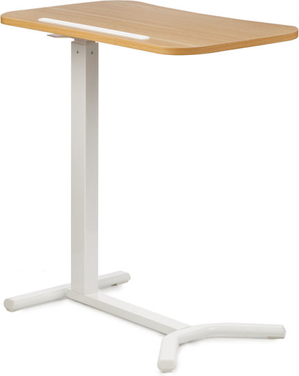 Schreibtisch Holz White mit Metallbeinen & verstellbarer Höhe 60x38x66.5cm