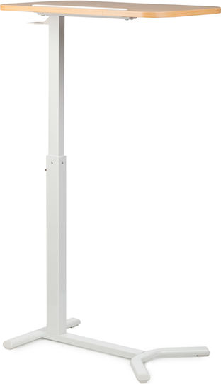 Schreibtisch Holz White mit Metallbeinen & verstellbarer Höhe 60x38x66.5cm