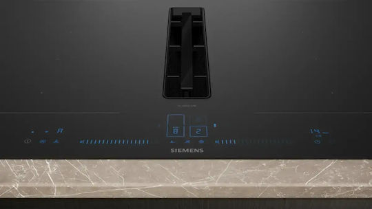Siemens Plită Inducție Smart Autonomă cu Hotă și Funcție de Blocare 81.2x52cm Negru Mat