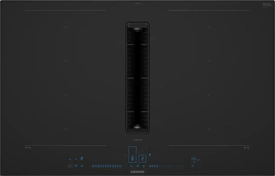Siemens Plită Inducție Smart Autonomă cu Hotă și Funcție de Blocare 81.2x52cm Negru Mat