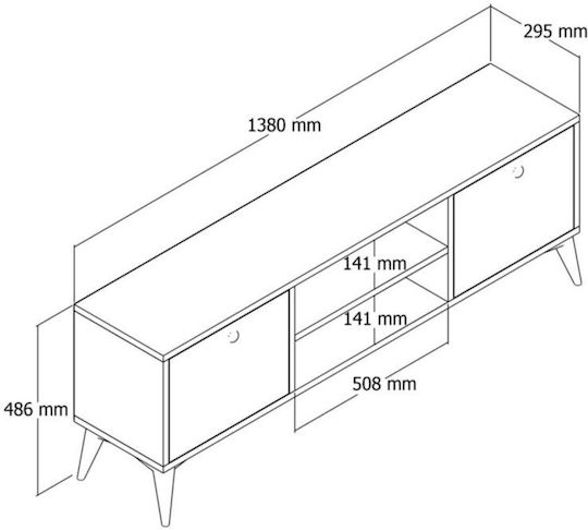 Έπιπλο Τηλεόρασης Καφέ Μ138xΠ30xΥ45cm