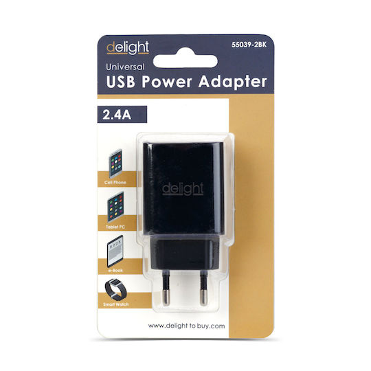 Alista Home Incarcator Fara Cablu cu 2 Porturi USB-A Negru (GLB_55039-2BK)