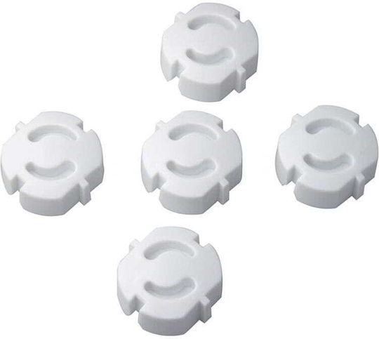 Olympia Socket Protective Cover Simple Placement made of Plastic in White Color 5pcs