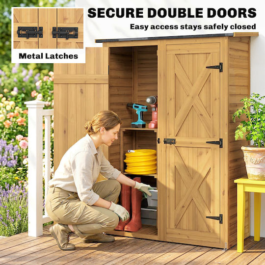 Wooden Garden Shed L1.15xW0.53xH1.56m