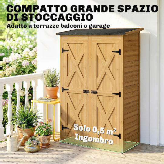 Wooden Garden Shed L1.15xW0.53xH1.56m