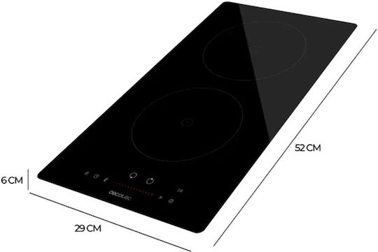 Cecotec Bolero Squad I 2100 Smart Domino Plită cu Inducție Autonomă cu Funcție de Blocare 29x52cm
