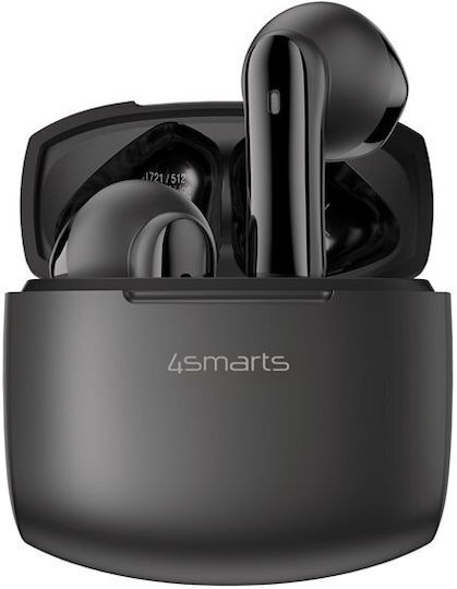 4Smarts SkyBuds Air Bluetooth Handsfree Ακουστικά με Αντοχή στον Ιδρώτα και Θήκη Φόρτισης Μαύρα