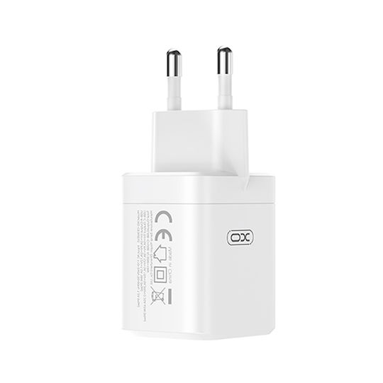 XO Charger Without Cable GaN with USB-A Port and USB-C Port 45W Power Delivery / Quick Charge 3.0 Whites (CE36)