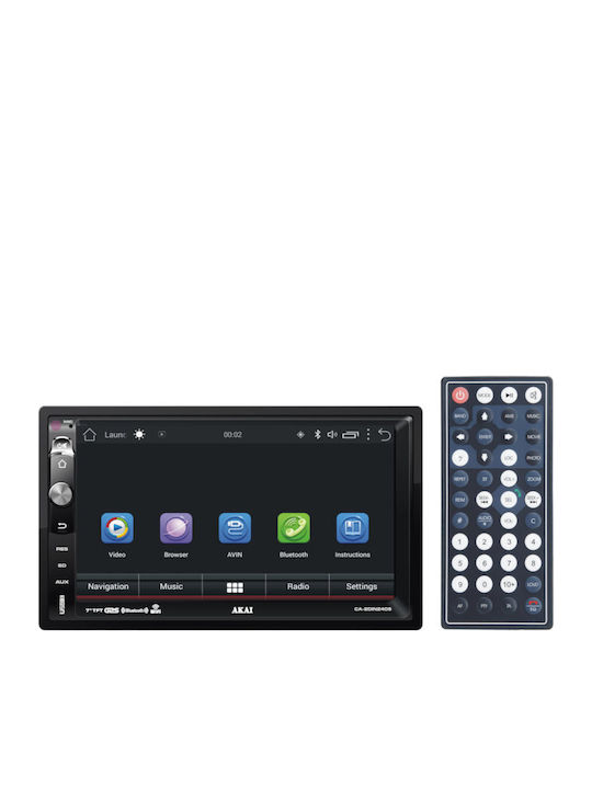 Akai Proffesional Auto-Audiosystem 2DIN (Bluetooth/USB/AUX/WiFi/GPS/Apple-Carplay/Android-Auto) mit Touchscreen 7"