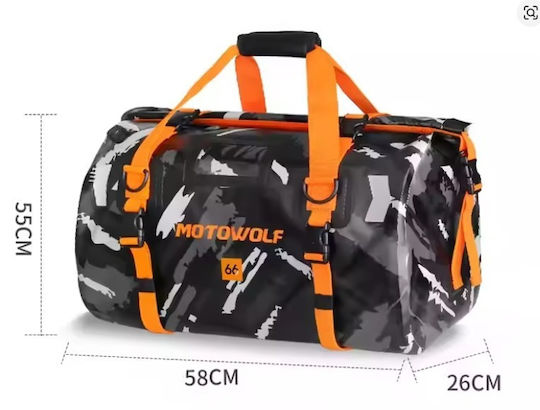 Motowolf MDL0717 Motorcycle Tail Bag Waterproof 66lt Gray Camouflage