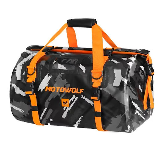 Motowolf MDL0717 Motorcycle Tail Bag Waterproof 66lt Gray Camouflage