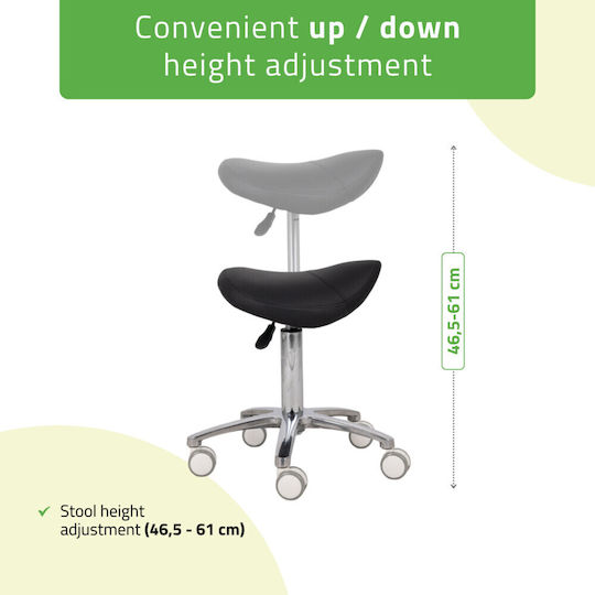 Habys Wheeled Black Stool