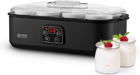 First Austria Yogurt Maker with Jars and Digital Display 1.52lt Black 25W