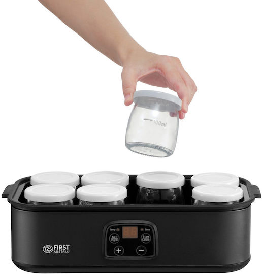 First Austria Yogurt Maker with Jars and Digital Display 1.52lt Black 25W