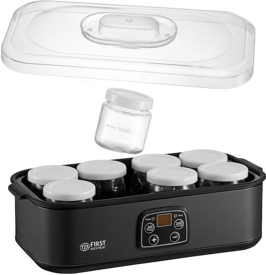 First Austria Yogurt Maker with Jars and Digital Display 1.52lt Black 25W