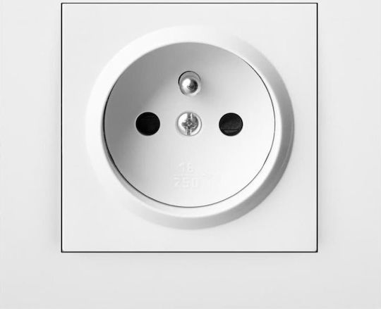 Elektro Plast Μονή Πρίζα Ρεύματος Λευκή