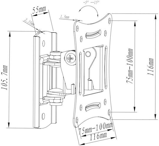 Osio OSM-1027 OSM-1027 Wall TV Mount up to 27" and 15kg
