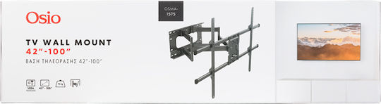 Osio OSMA-1575 Βάση Τηλεόρασης Τοίχου με Βραχίονα έως 100" Μαύρο