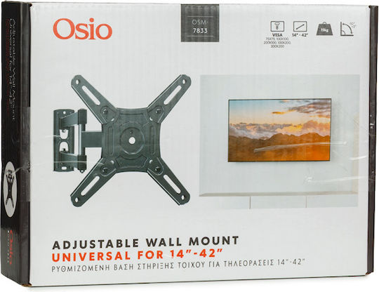 Osio OSM-7833 Wall TV Mount up to 42" Black