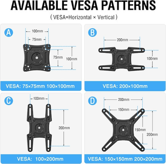 Osio OSM-7833 Wall TV Mount up to 42" Black