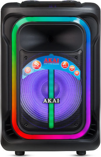Akai Proffesional Ηχείο Karaoke με Ασύρματα Μικρόφωνα και Εφέ Φωτισμού ABTS-15 Pro Volcano Μαύρο