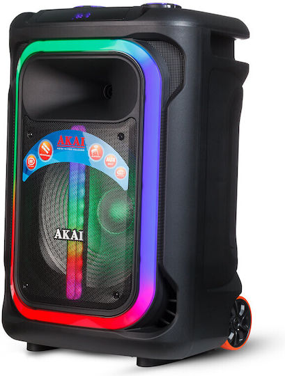 Akai Proffesional Ηχείο Karaoke με Ασύρματα Μικρόφωνα και Εφέ Φωτισμού ABTS-15 Pro Volcano Μαύρο