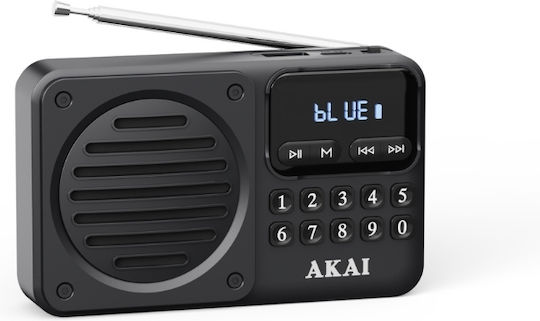 Akai Proffesional APR-300 Retro Ραδιοφωνάκι με Bluetooth και USB Μαύρο