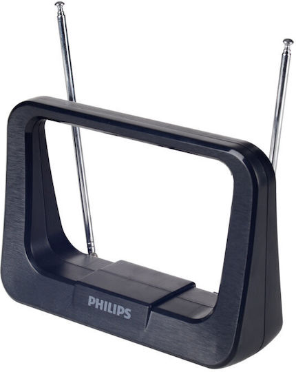 Philips SDV1226 Εσωτερική Κεραία Τηλεόρασης (απαιτεί τροφοδοσία) σε Μαύρο Χρώμα Σύνδεση με Ομοαξονικό (Coaxial) Καλώδιο