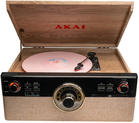 Akai Proffesional ATT-300CC Βαλιτσάκι Πικάπ με Belt Drive, Προενίσχυση και Ενσωματωμένα Ηχεία Καφέ