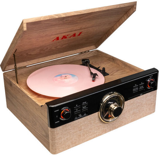Akai Proffesional ATT-300CC Βαλιτσάκι Πικάπ με Belt Drive, Προενίσχυση και Ενσωματωμένα Ηχεία Καφέ